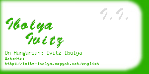 ibolya ivitz business card